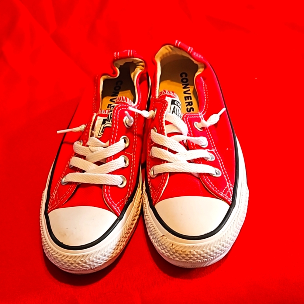 Red Converse sneakers size 6
